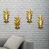 European Wheat Leaf Shape Wall Candle Sconce Holder Retro Metal Hanging Candlestick for Soft Illuminating Party Decors
