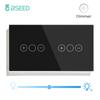 BSEED Touch Dimmer Switches 1gang1way Wall Light Switch LED Dimmer Plus EU Wall socket USB EU Standard Blue Backlight 10A