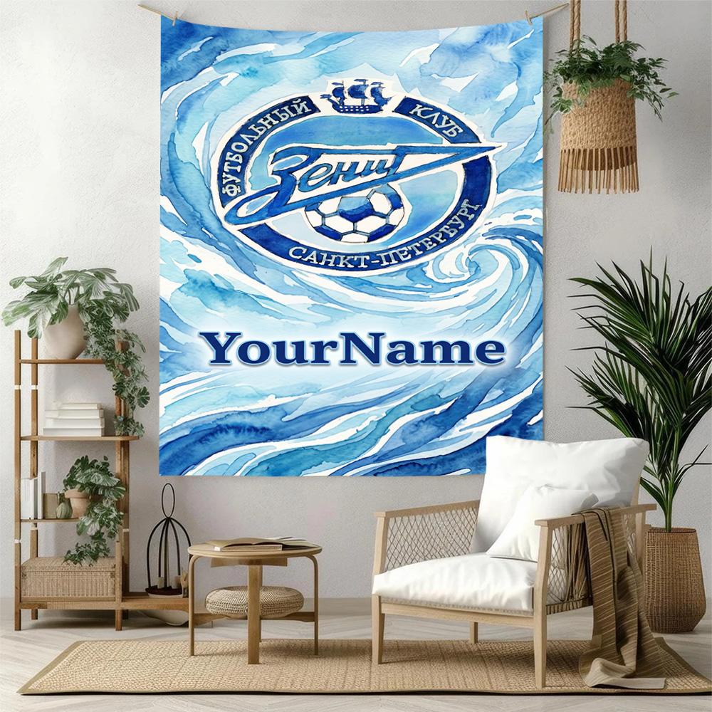 Fc Zenit Saintpetersburg Custom Your Name Wall Decor Tapestry Art For Pet Memorial Birthdaywedding Party Backdrop Family Gift