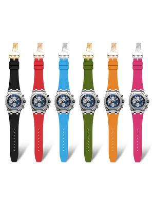 Ремешок для часов Ap Royal Oak Offshore, силиконовый вогнутый интерфейс 15400 15500, резиновый, розовое золото, складная пряжка, ремешок для часов 27 28 мм