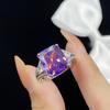 BELLA BOX High-end Deep Purple Square Zircon Pear Hollow Heart Women's Necklace Ring Set