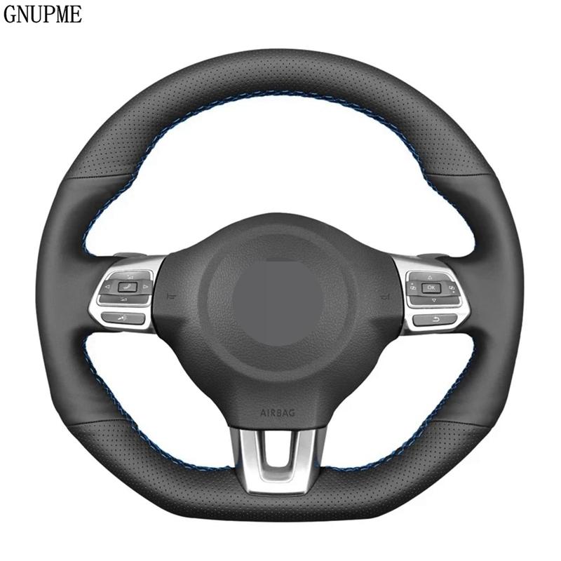 Для Volkswagen Golf 6 GTI MK6 VW Polo GTI Scirocco R Passat CC R-Line 2010 Автомобильный чехол на руль черный из искусственной кожи