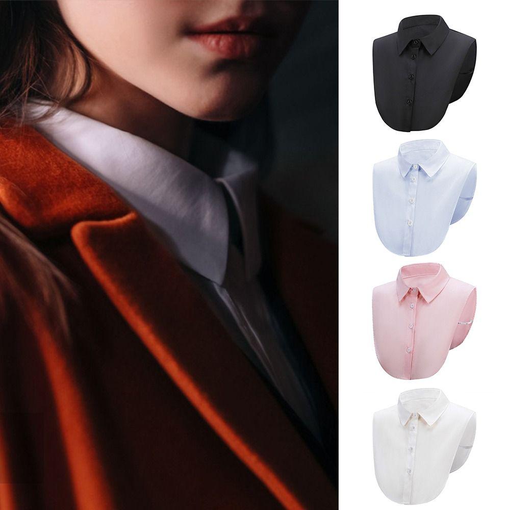 Cotton Fake Collar Solid Shirt Lapel Blouse Top Exquisite Neckline Decorative for Men Women