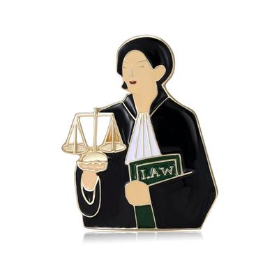 Брошь в виде адвоката Изготовлена из сплава Портативная Конструкция Удобно носить Выражает юридическую гордость Подарок