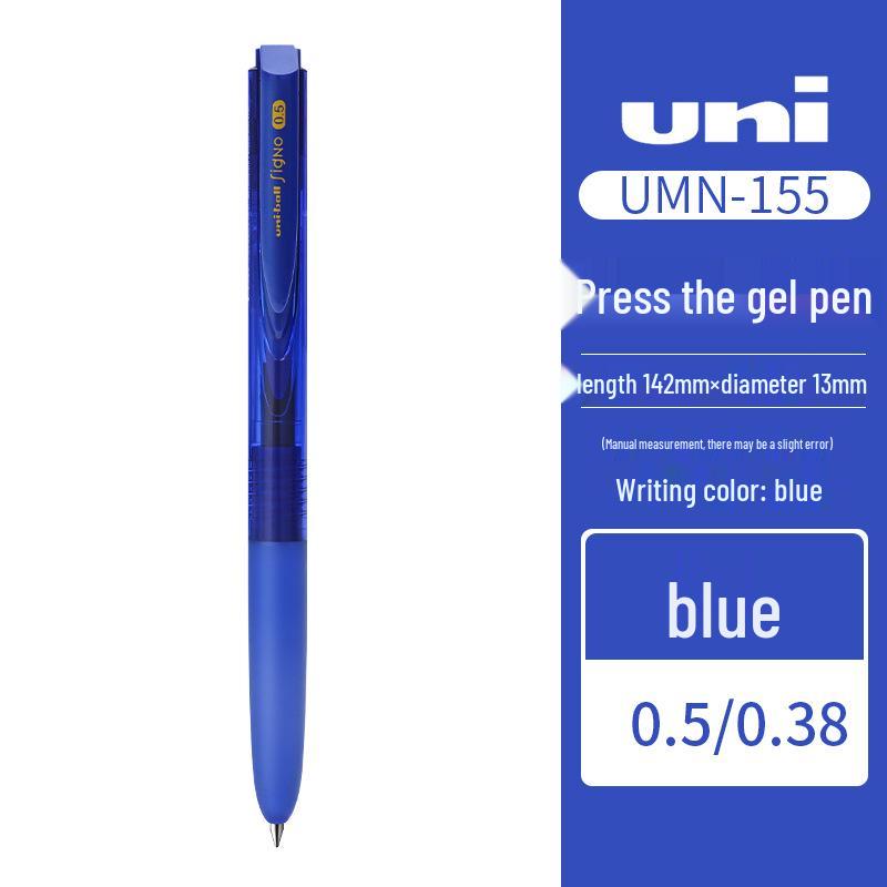 Гелевая ручка UNI Mitsubishi Signo UMN155, нажимной механизм, низкое трение, на водной основе, сменный стержень K6, идеально для экзаменов.