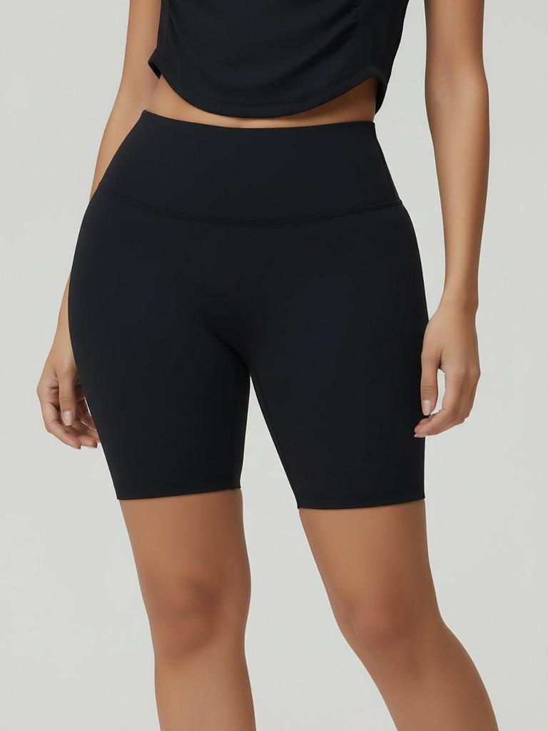 Женские велосипедные и йога-шорты с высокой талией средней длины, высокая эластичность