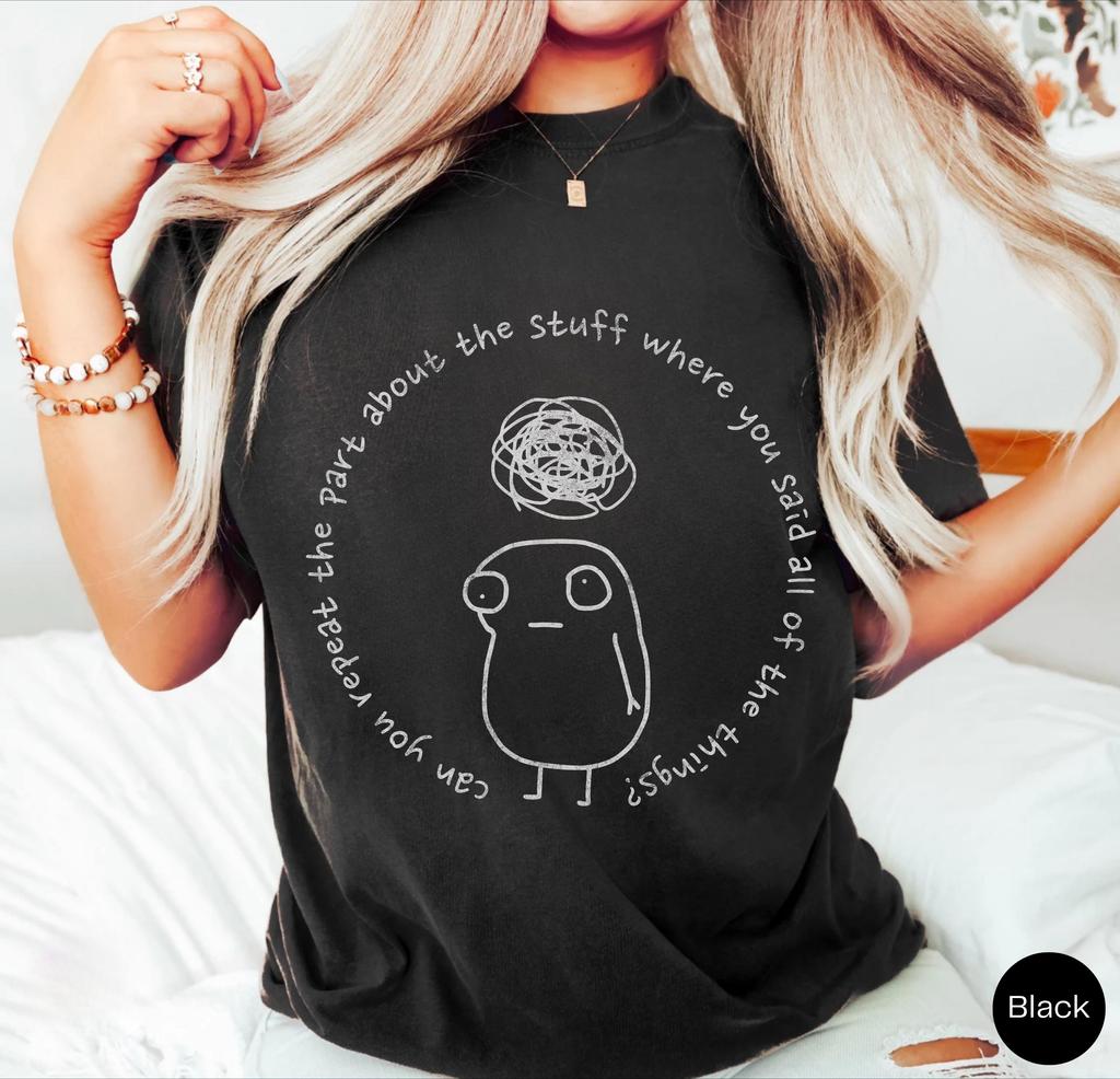 Funny Shirt For Women Overstimulated Funny Womens Shirt Cotton Short Sleeve Oversized Suitable For Everyday Casual Vacation