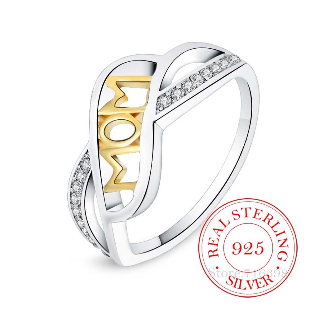 Ювелирные изделия из стерлингового серебра 925 пробы, 100%, винтажные серебряные кольца с кристаллами для мамы, подарок на день матери для женщин