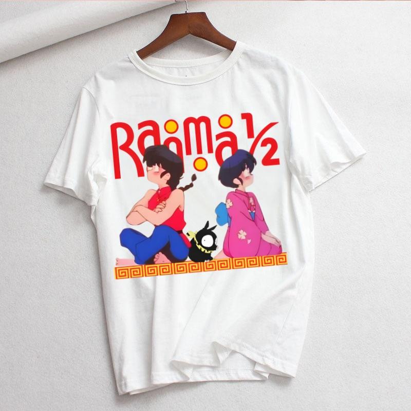Ranma 12 ranma 12 Летняя Модная Рубашка Футболка с Принтом Женские Топы Базовые Футболки с Круглым Вырезом Забавные Футболки для Девочек