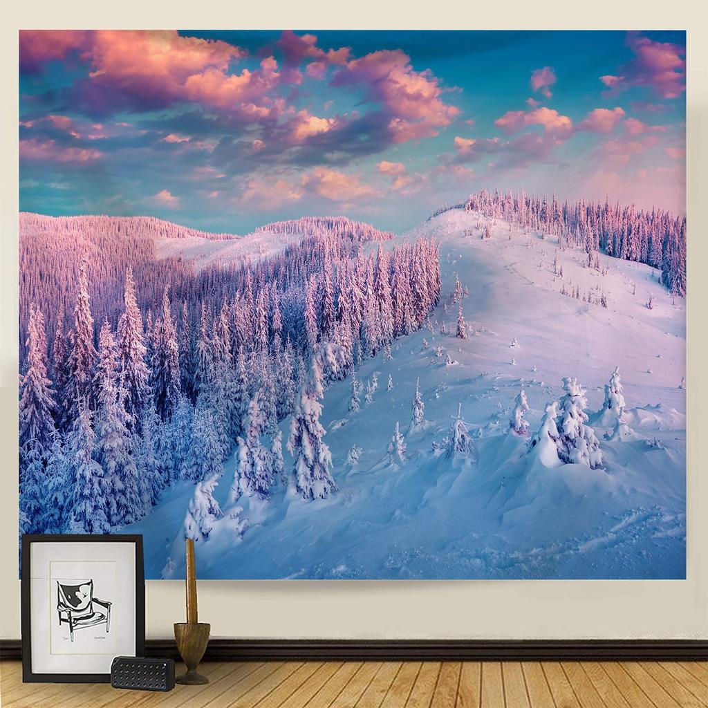 Гобелен Рождественская снежная сцена серии фон висит ткань дома гостиная спальня прикроватный настенный гобелен