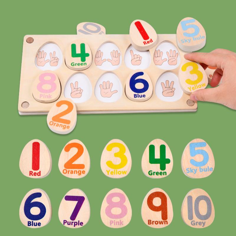 Детская деревянная головоломка, цифровое яйцо, развивающая математическая головоломка для детей, развивающая головоломка, конструктор, игрушка для раннего развития, matching toy