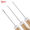 3PCS/SET Wooden Handle Shoes Repairing Awl Leather Shoe Sewing Cobbler Tool DIY Craft Repair Hand Stitcher Straight Curved Hook