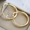 Dia. 33mm Gold Silver Color Hoop Dangle Earrings Cocktail Party Punk Jewelry 1 Pair
