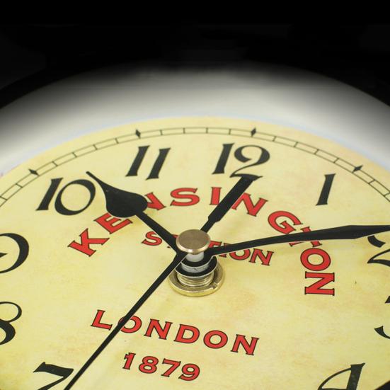 Retro Double Sided Iron Wall Bracket Clock Office Home Living Room Decoration