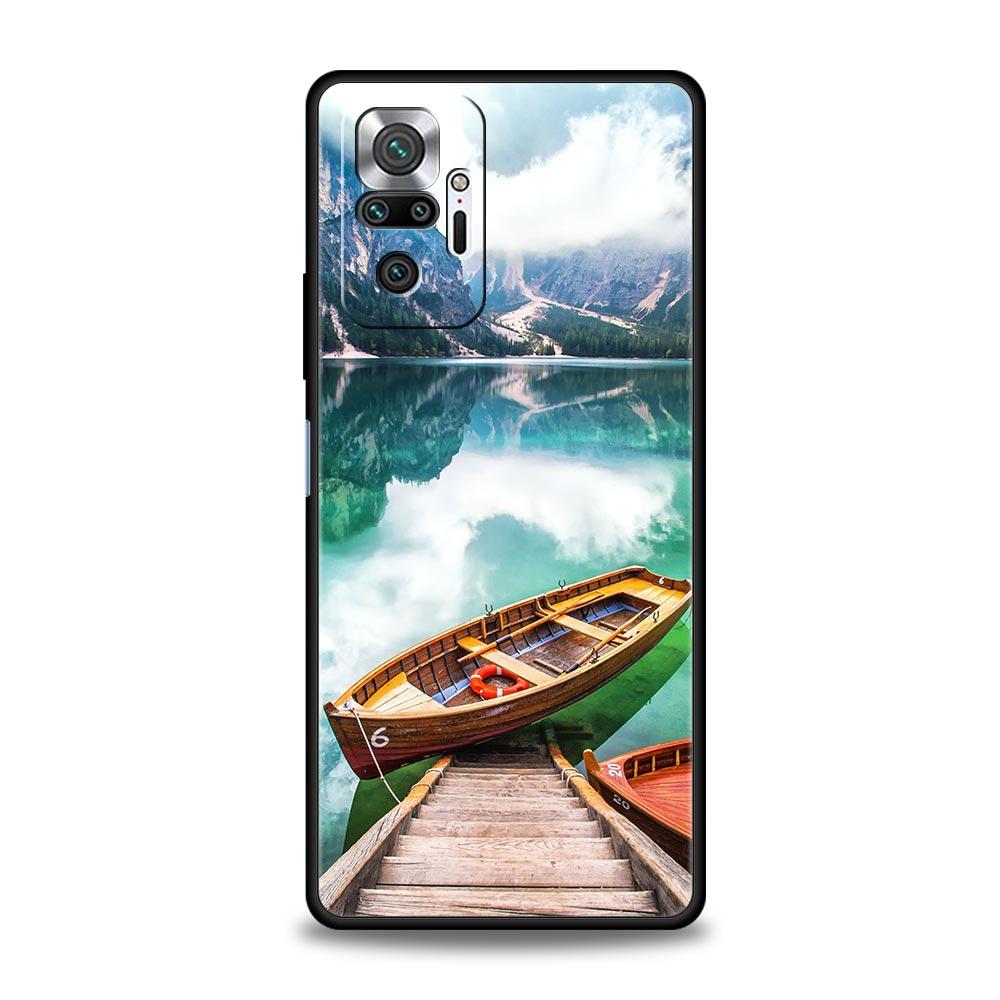 Waterfall Nature Trees Autumn Ship Phone Case For Xiaomi Redmi Note 12 11 10 Pro Plus 9S 9 8 7 9T 8T 9C 9A 5G K40 Gaming Cover