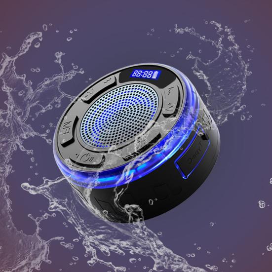 Водонепроницаемая душевая колонка IPX7 с RGB-подсветкой, съемной присоской, стереозвуком и поддержкой Bluetooth. Беспроводная колонка для ванной комнаты.