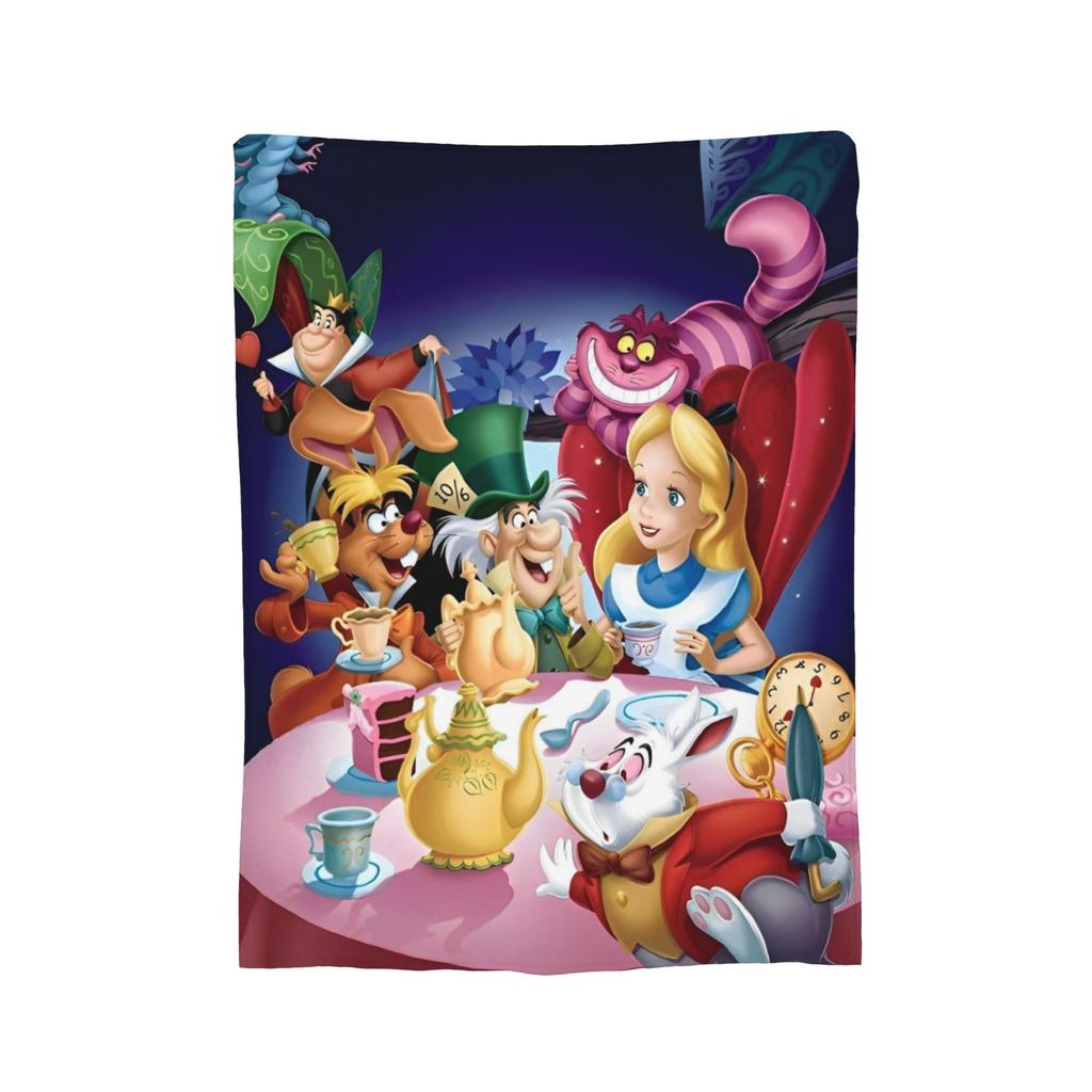Alice In Wonderland  Knitted Blanket  Plush Throw Blanket Bed Sofa Decoration Soft Warm Bedsprea,