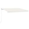 Manual Retractable Awning with LED Lights 450 x 300 cm Cream