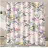 Multicolored Patchwork Color Blocks Shower Curtain Washable Dirt-Resistant Shower Head Waterproof Polyester Bath Curtain