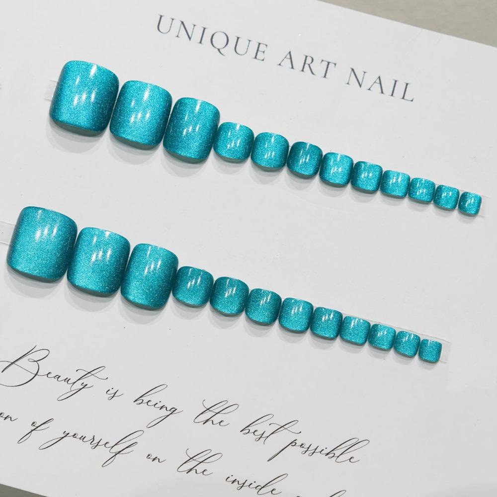 Короткие накладные ногти на ногах с квадратной головкой, модные накладные ногти для женщин