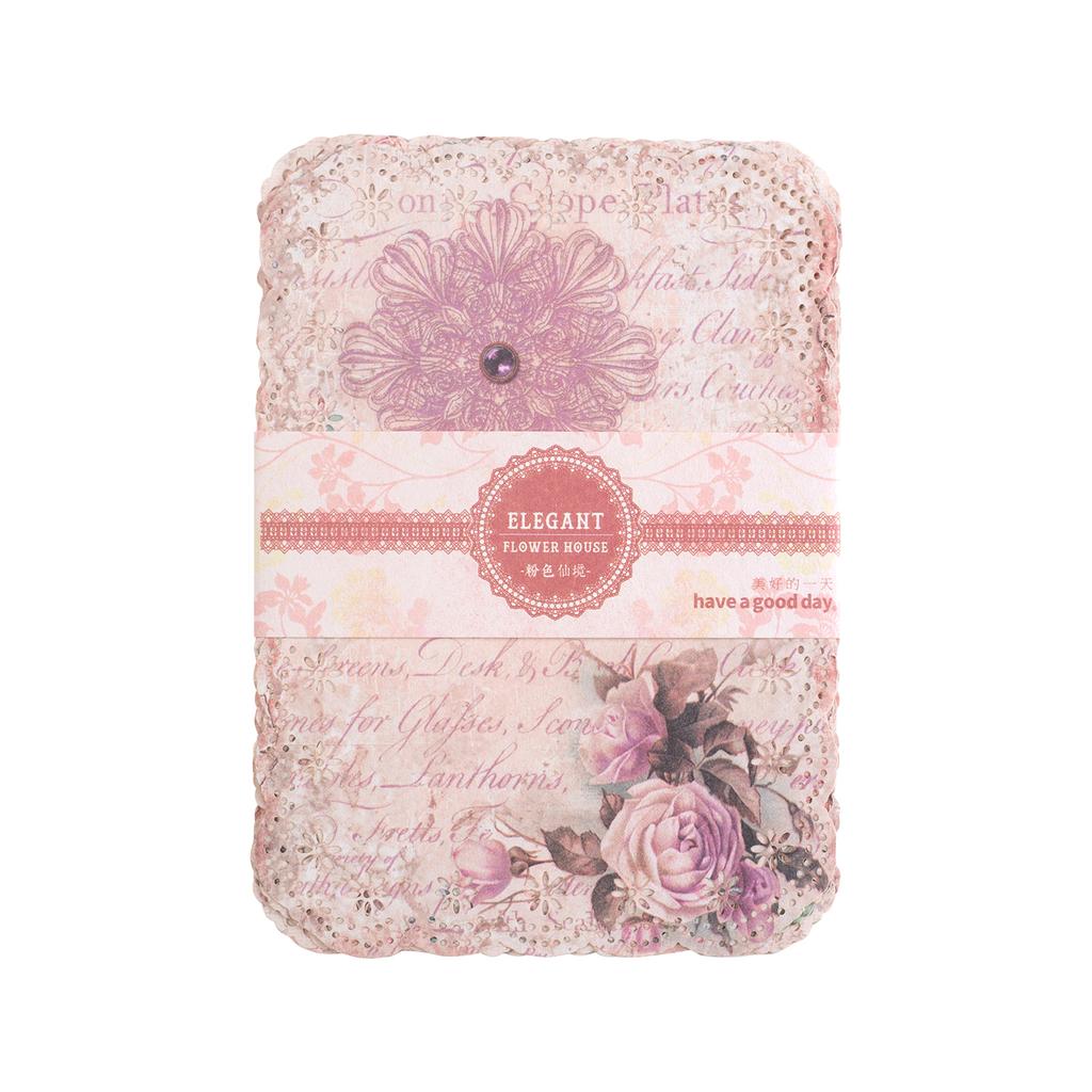 JIANQI 10pcs/pack Vintage Floral Lace paper Scrapbook Materials DIY Collage Junk Journal Supplies Planner Decorative Paper