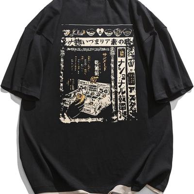 Aelfric Eden Мужские винтажные рубашки 90-х оверсайз, унисекс футболка Харадзюку с принтом, графические футболки, повседневный летний уличный топ