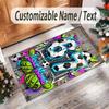 Graffiti Theme Crystal Velvet Rug Personalized Custom Name Text Soft Floor Mat Home Decor