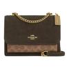 Klare Suede Coated Canvas With Smooth Leather Shoulder Bag, Crossbody Bag Small Women's Army Green & Brown Umber CCC70-IMYEE