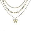 women simple butterfly pendant necklace multi-layer necklace 25-26