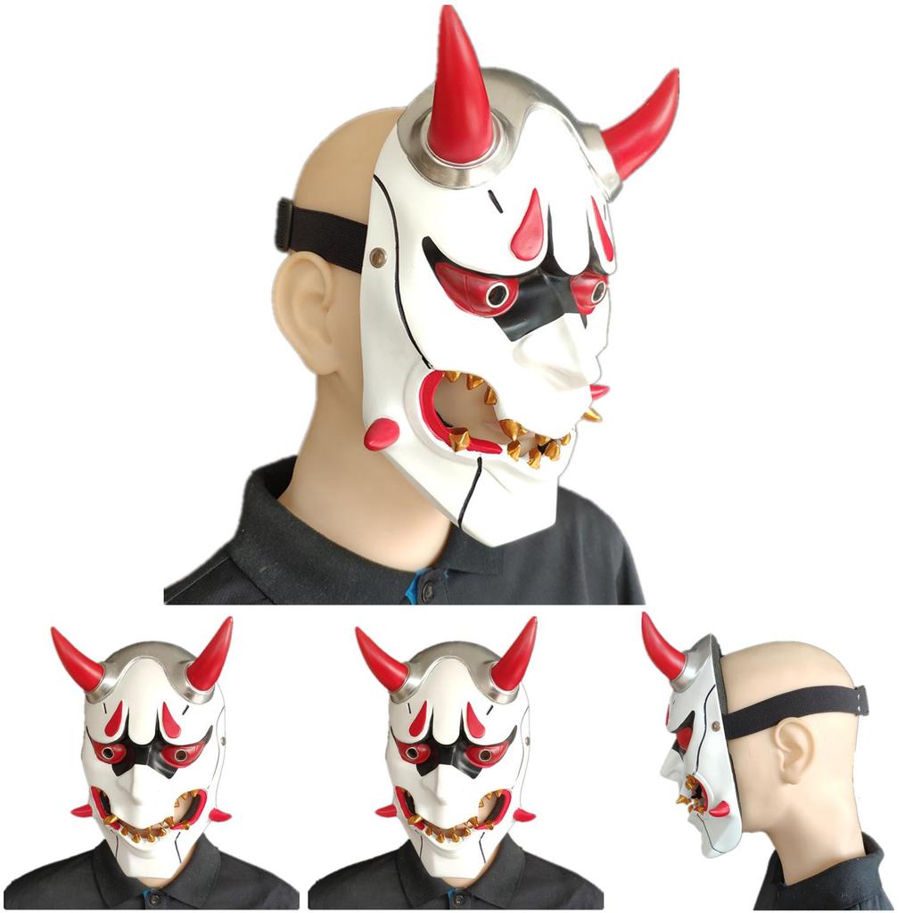 Scary Halloween Mask For Costume Parties With Resin Demon Face Design For Festivals