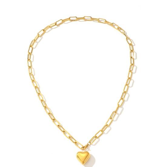 Массивное женское ожерелье из титановой стали с подвеской в виде сердца, гипоаллергенное ювелирное изделие в подарок жене и девушке