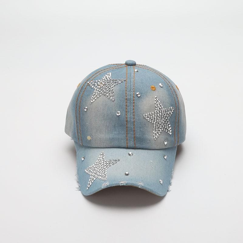 Джинсовая бейсболка женская летняя осенняя солнцезащитная модная сверкающая кепка женская шляпа повседневная регулируемая снэпбэк горро