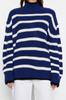 Women's Fashionable Stylish Sweater Black Wide Pattern Striped Knitwear Sweater