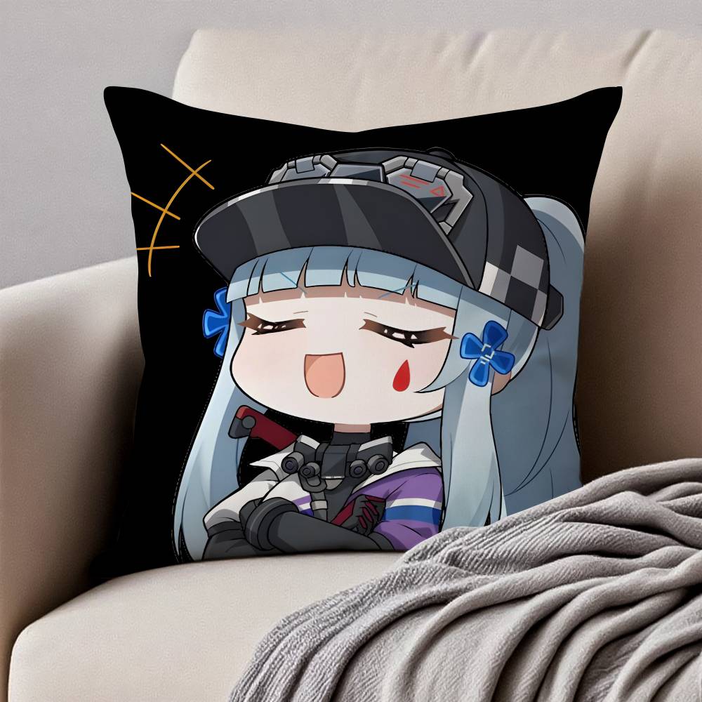 Vedio G-Game G-Girls Frontline Pillow Case Anti-Dustmite Pillowcase Invisible Zipper Silky Short Plush Sofa Cushion Cover