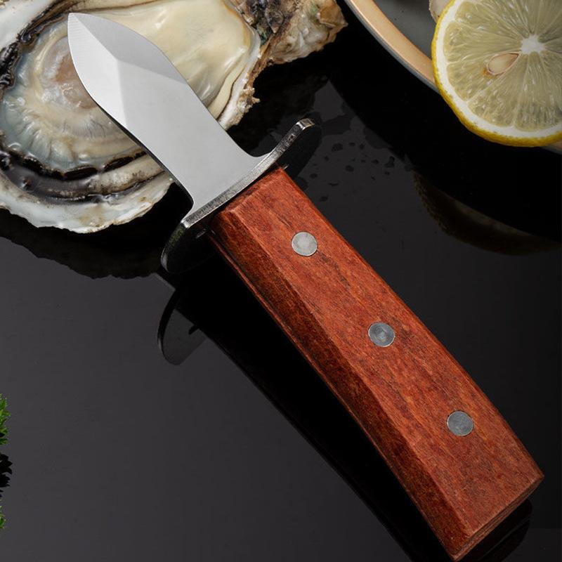 Нержавеющая сталь Морепродукты Гребешок Рычаг Нож с Деревянной Ручкой Устричные Ножи Острый Шекер Раковина Открывалка для Морепродуктов Кухонный Инструмент
