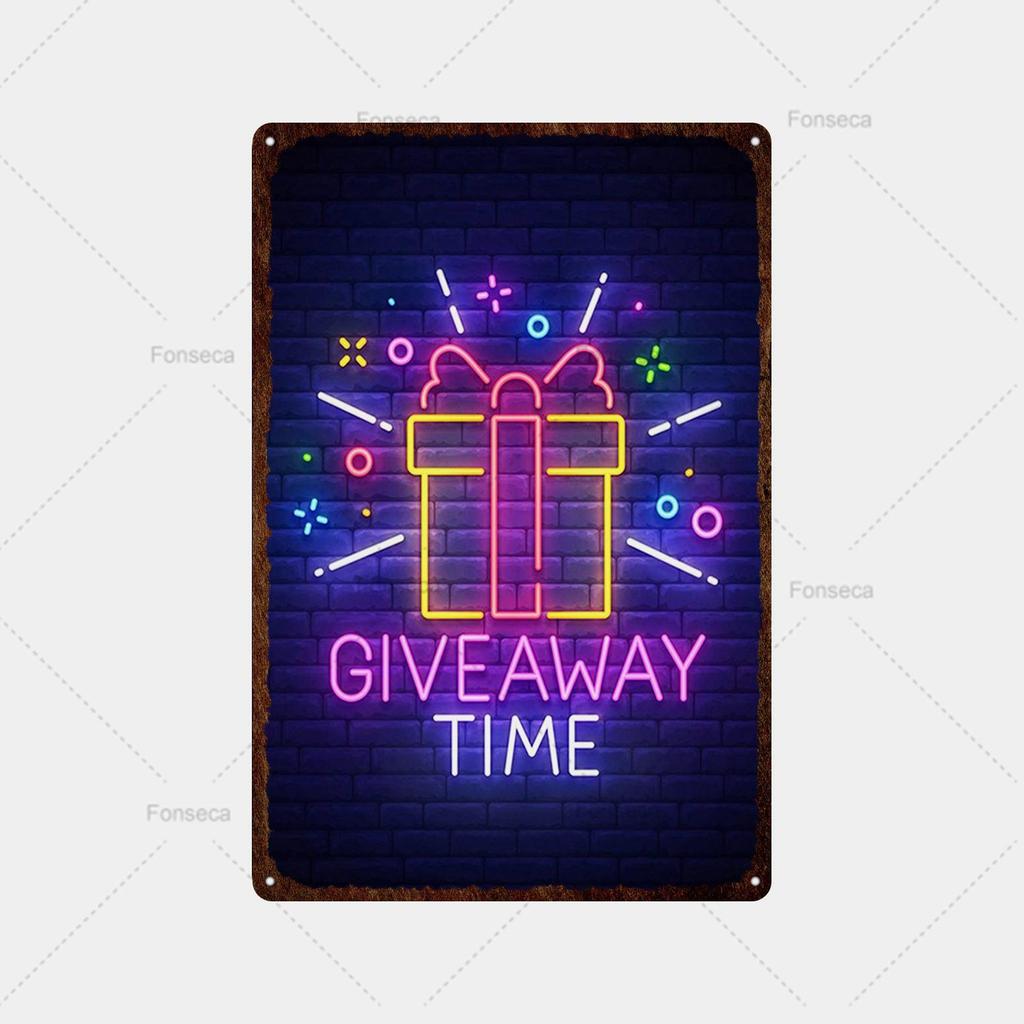 Неоновая игровая вывеска, металлическая вывеска, винтажная жестяная вывеска, металлический винтажный бар, винтажное украшение стены, металлический постер с клубной дыркой