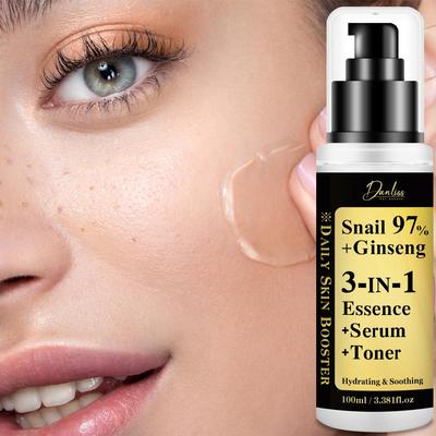 Сыворотка 3 в 1 с улиткой и женьшенем — увлажняющая и успокаивающая кожу лица — мгновенно успокаивает и доставляет влагу глубоко в кожу