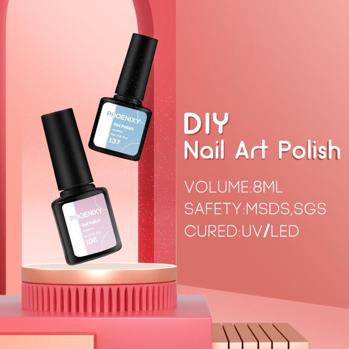 PHOENIXY, 20 шт., набор гель-лаков для ногтей, набор геля для замачивания с чистым цветом для дизайна ногтей, стартовый набор для начинающих, сделай сам, дома