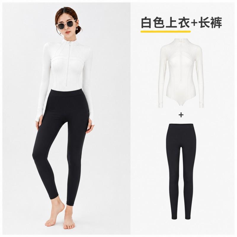 Womens UV Protection Full Coverage Diving Suit With Half Zipper Conservative Cut Swimwear Snorkeling Water Sports