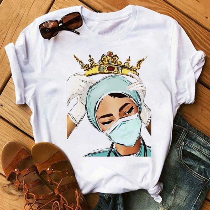 Women T-Shirt Keep Calm Funny Nurse T-Shirt Summer Nurse Graphic Printed Tops Casual Ladies Tee Harajuku Girl T-Shirts