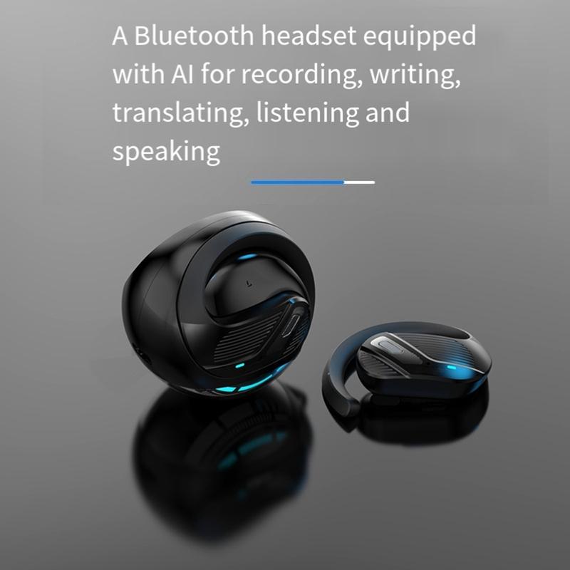 Умные AI-наушники для перевода Беспроводные Bluetooth 144 языка Одновременный перевод Черный