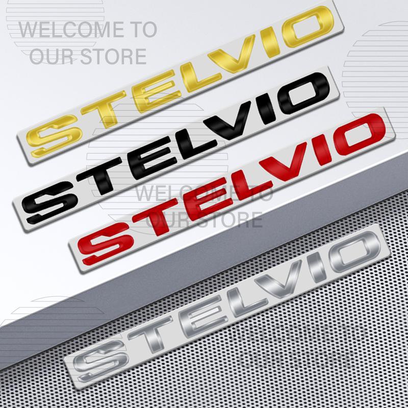 Car Decor Metal For Stelvio Alfa Romeo Letter Emblem 3D Sticker Accessories Glossy Black Tail Rear Trunk Decals pgi231