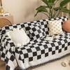 Retro Checkerboard Chenille Living Room Full Cover Sofa Cover Sofa Towel Cover Cloth Sofa Cover Cover