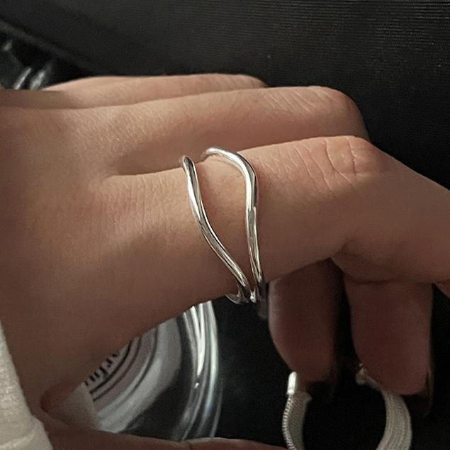 PONYKISS Минималистичные круглые кольца из стерлингового серебра с линейным дизайном для женщин, модные, с открытым контуром, тонкие геометрические аксессуары