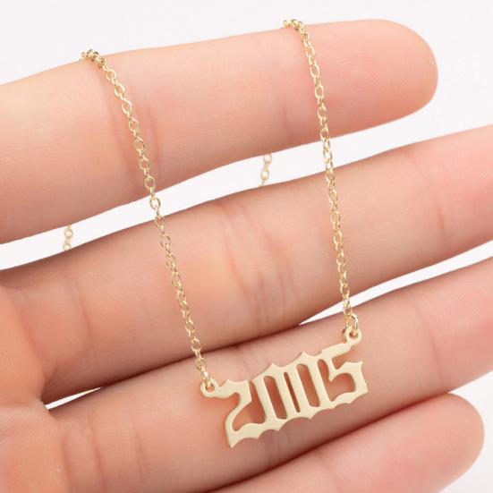 Ожерелье-цепочка из нержавеющей стали с номером года рождения 1980-2019, ювелирные изделия