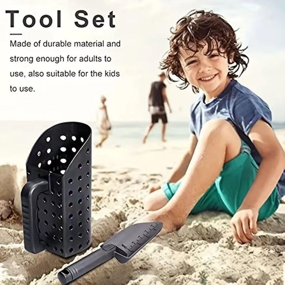 2Pcs Digging Tool Sand Scoop Shovel Set Black Beach Shovel Sand Sifter Garden Gadgets