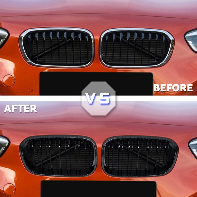 Car Front Bumper Grilles Kidney Racing Grill For BMW 1 Series F20 F21 LCI 120i 2015 2016 2017 2018Double Slat Replacement Grille