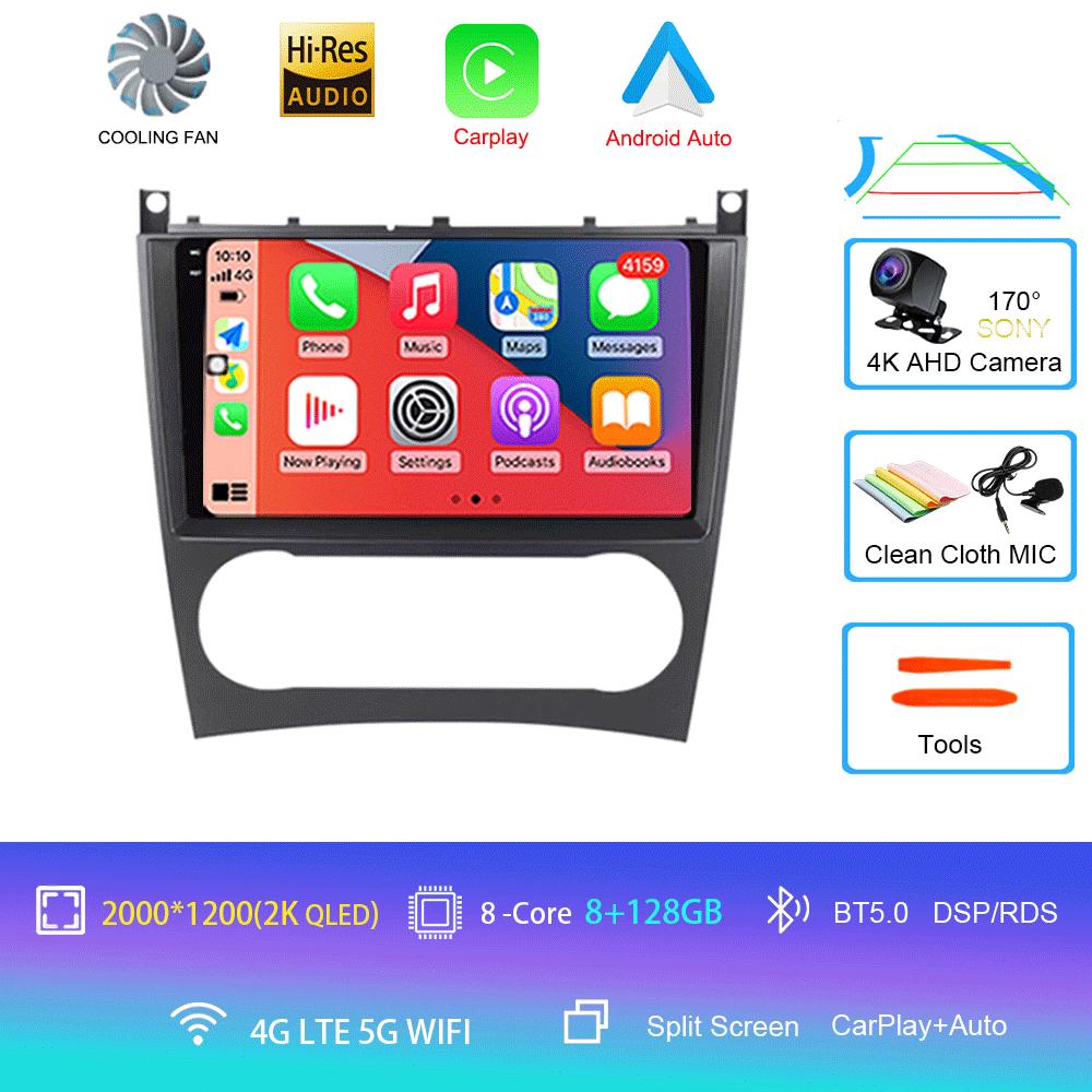 Для Mercedes/Benz/CLK/W203/W209/W219 W169 A160 C180 C200 GPS Навигация Видеоплеер Автомагнитола 8+128ГБ Android 14 Авто Видео