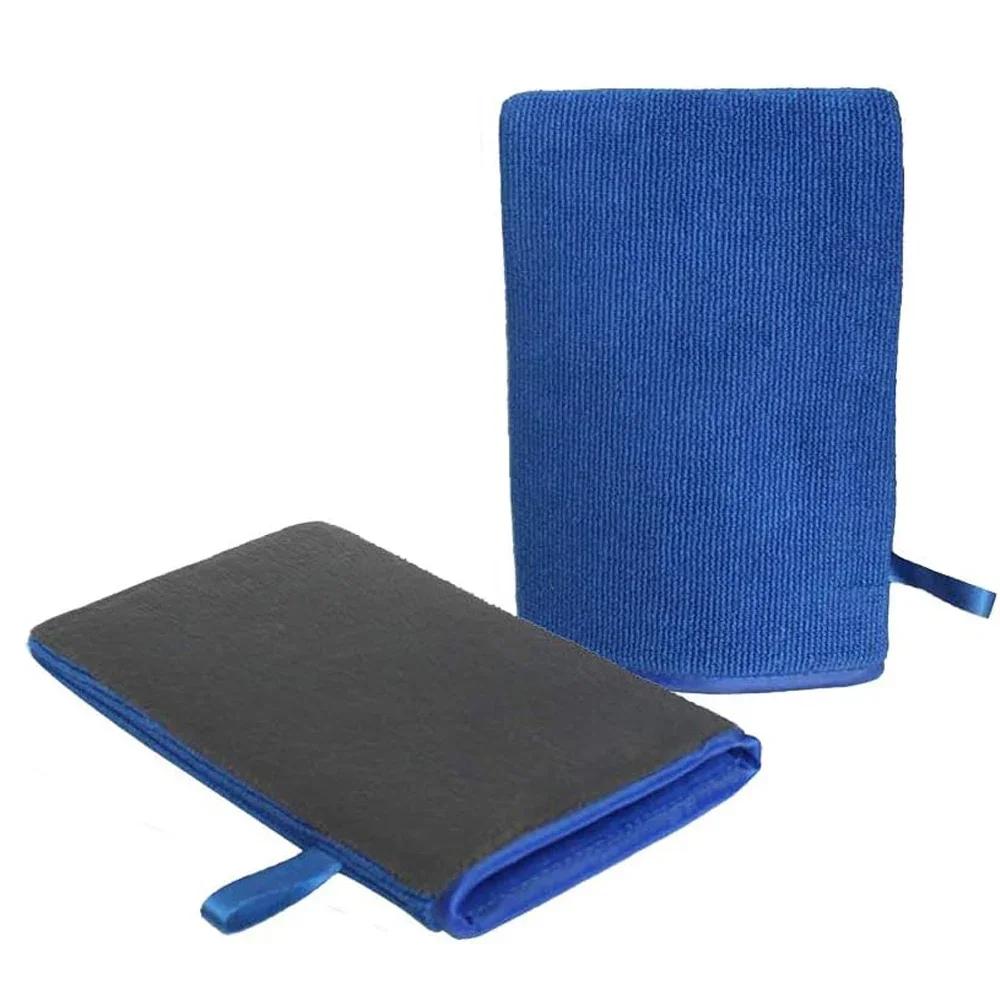 Fine Grade Magic Clay Mitt Car Wash Clay Gloves One Side Clay Bar One Side Microfiber Car Detailing Tool Before Polishing