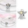 925 Sterling Silver Angel God Of Love Charms Wing Beads Diy For Original Pendant Bracelets Feather Jewelry For Women Gift